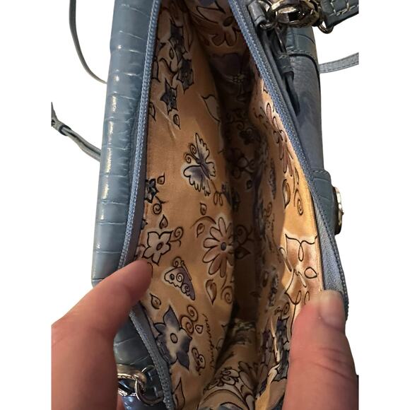 VTG Brighton Light Blue Leather Y2K Crossbody Purse | Everyday Bag QuietLuxury - Picture 6 of 6